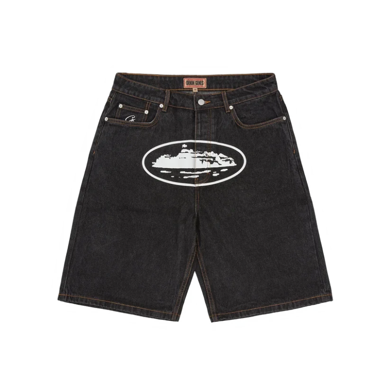Corteiz Island Casual Baggy Jean Shorts