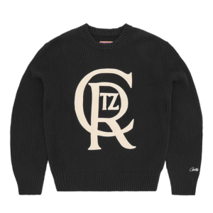 Men's Corteiz Crest Black Knit Sweater