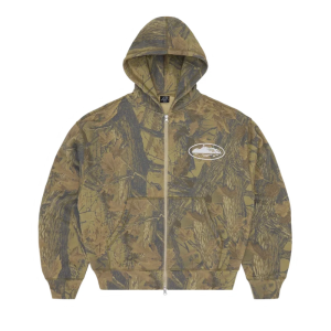 Corteiz Island Puff Print Forest Camo Hoodie for Men
