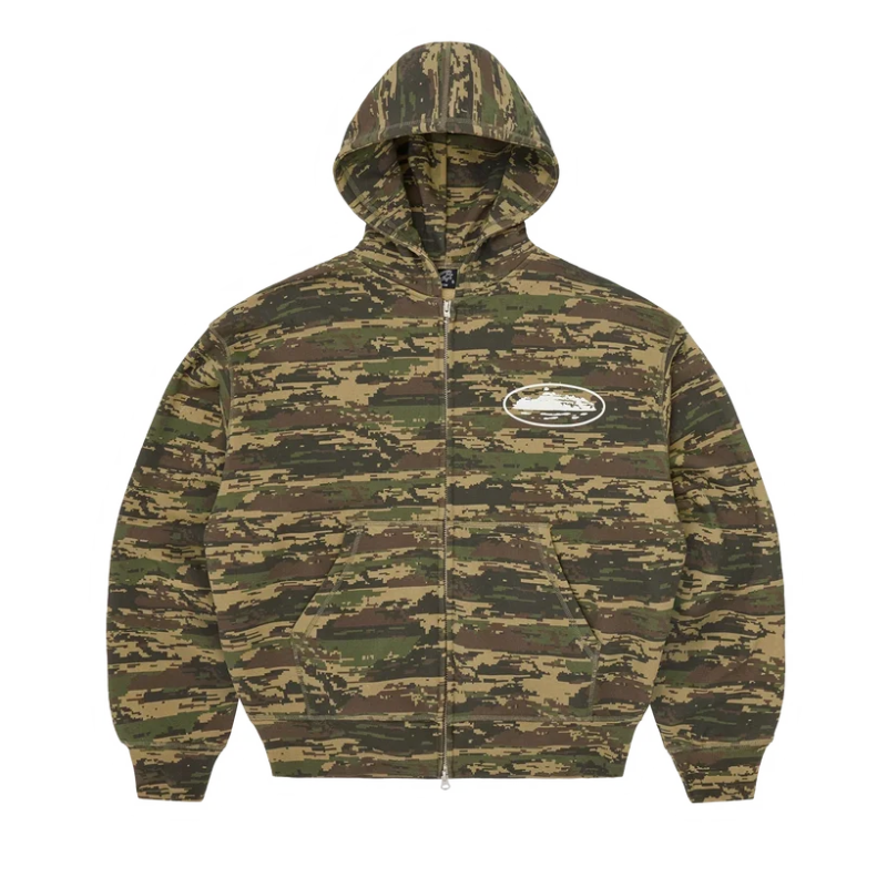 Corteiz Island Puff Print Fleece Zip Hoodie