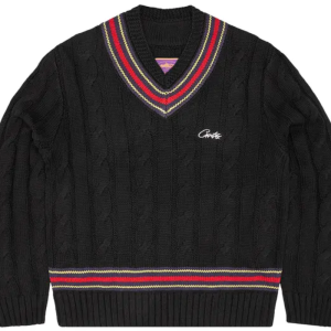 Corteiz Wimbledon Knit Sweater in Black